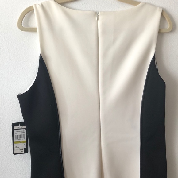 GUESS white and black dress with leather trimming - Picture 3 of 3